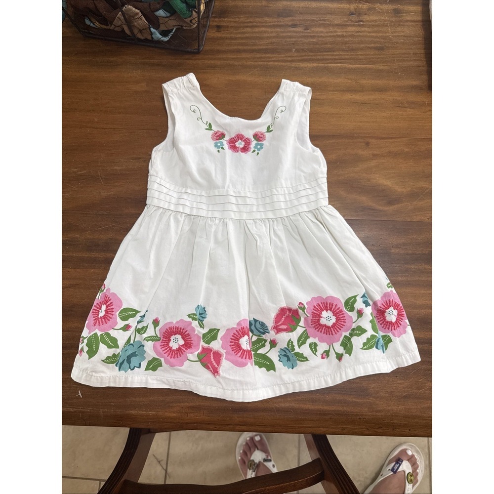 Camilla Classic White Summer Floral Embroidered Summer Dress 18-24 Mo